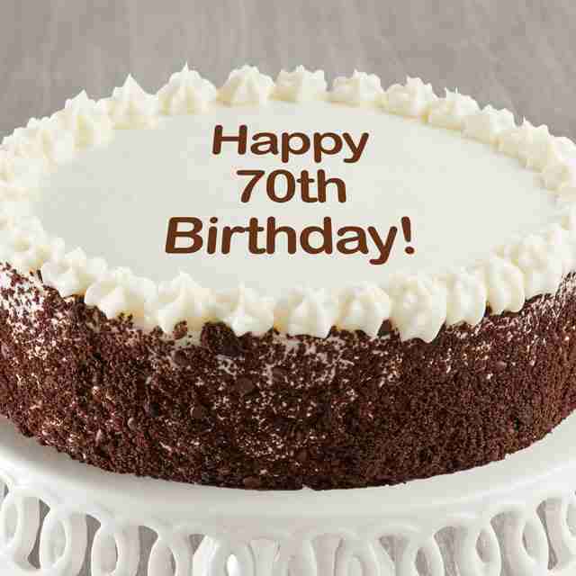 Image of Happy 70th Birthday Chocolate and Vanilla Cake
