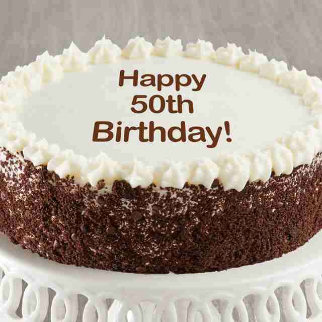 Image of Happy 50th Birthday Chocolate and Vanilla Cake
