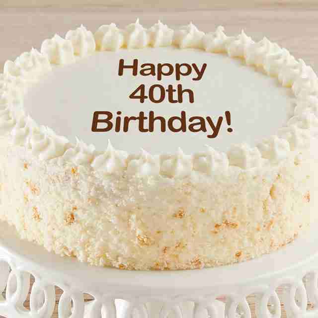 Image of Happy 40th Birthday Vanilla Cake