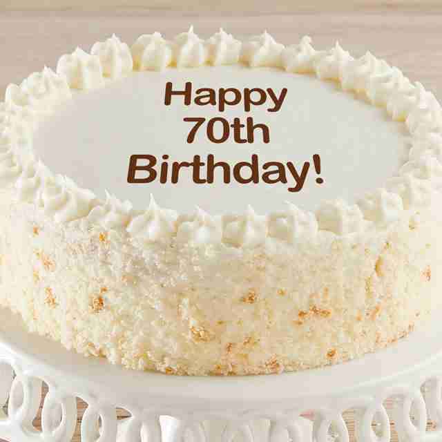 Image of Happy 70th Birthday Vanilla Cake