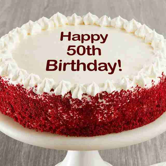 Image of Happy 50th Birthday Red Velvet Cake